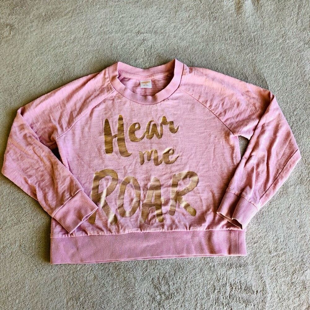 Gymboree Girls Hear Me Roar Pink Lightweight Sweatshirt